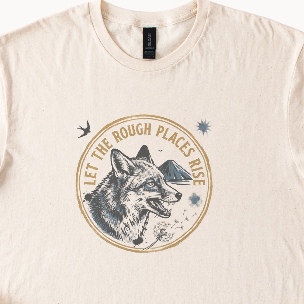 Let The Rough Places Rise Vintage Style Fox Tee